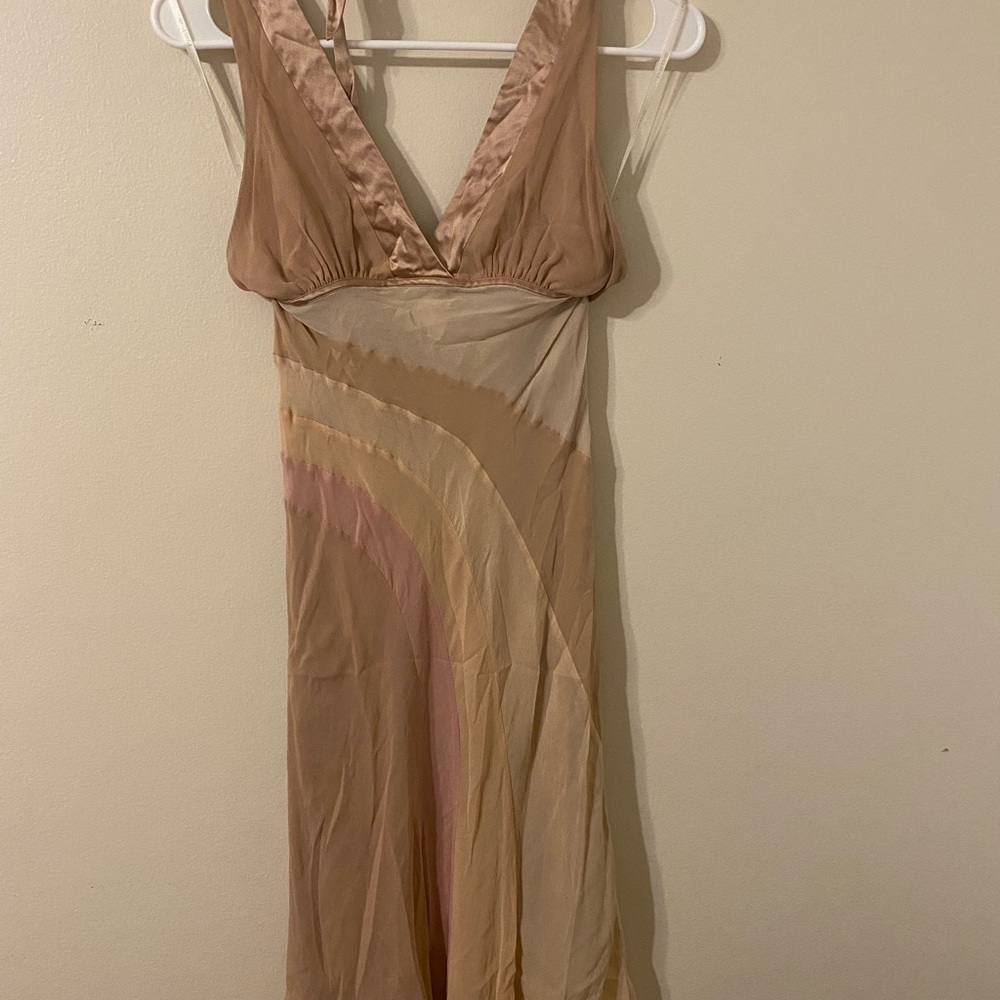 Bebe Satin Halter Dress